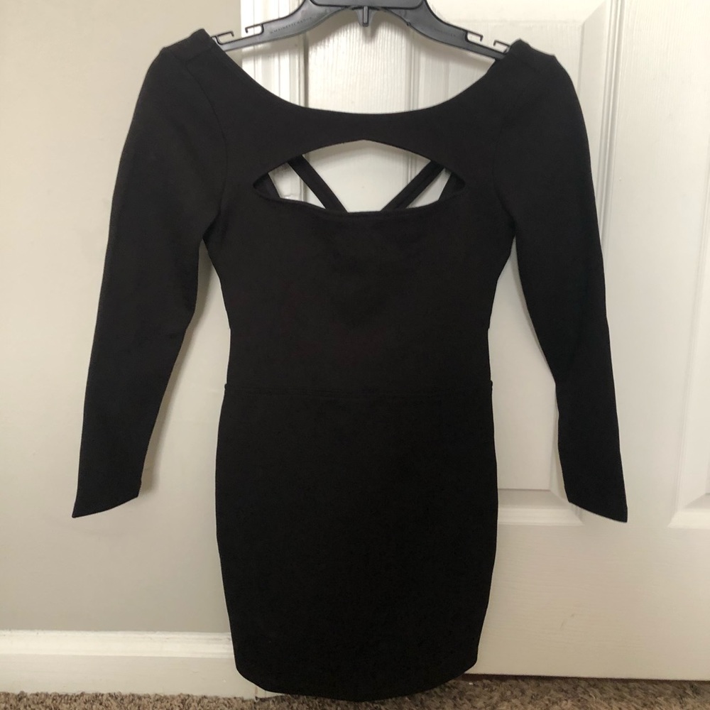 Black mini dress with cutouts